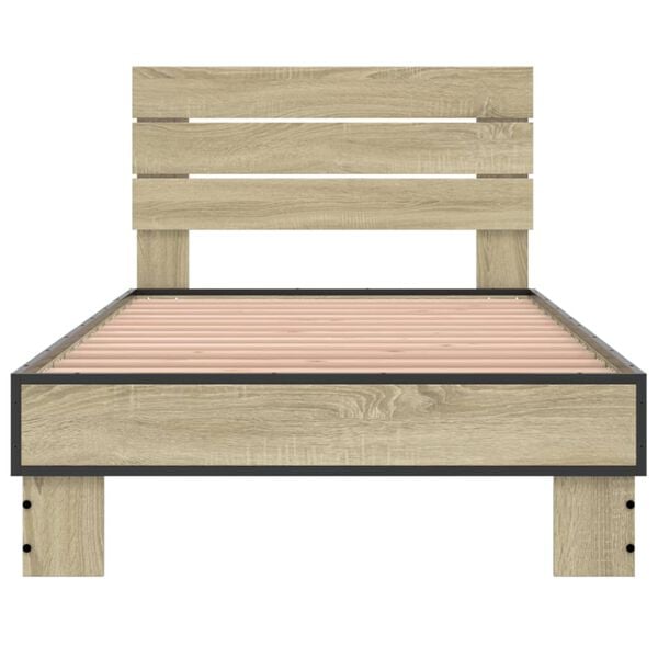 vidaXL Cadre de lit sans matelas ch&ecirc;ne sonoma 75x190 cm