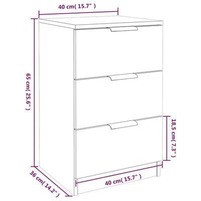 vidaXL Tables de chevet 2 pcs Blanc 40x36x65 cm