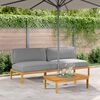 vidaXL Ensemble de Canap&eacute;s Gris 240 x 80 x 69 cm Bois d'Acacia Massif