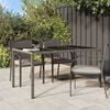 vidaXL Table de jardin 150x90x75 cm Verre tremp&eacute; et poly rotin Gris