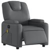 vidaXL Fauteuil de massage inclinable &eacute;lectrique gris similicuir