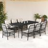vidaXL Ensemble &agrave; manger de jardin 9pcs coussins noir r&eacute;sine tress&eacute;e