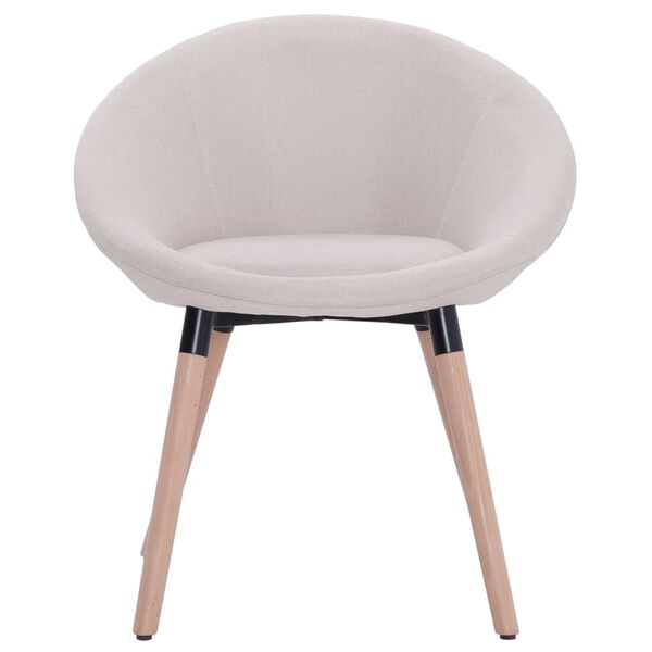 vidaXL Chaises &agrave; manger lot de 6 cr&egrave;me tissu
