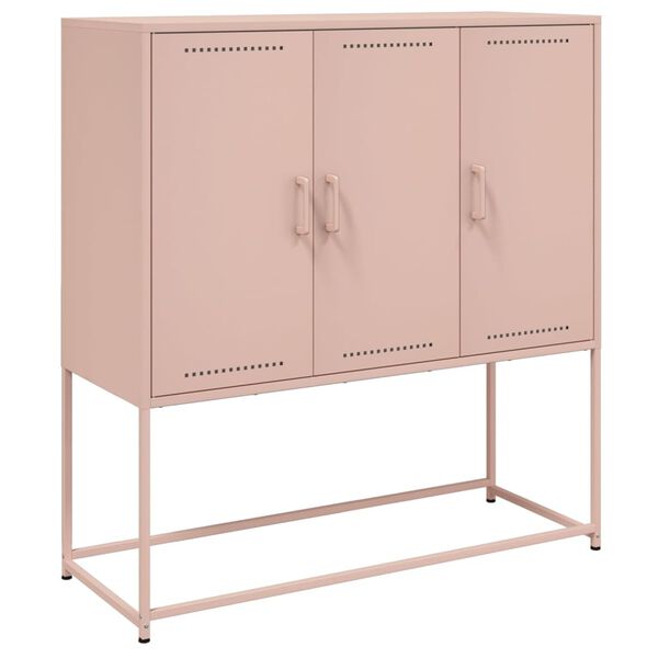 vidaXL Buffet haut rose 100,5x39x107 cm acier