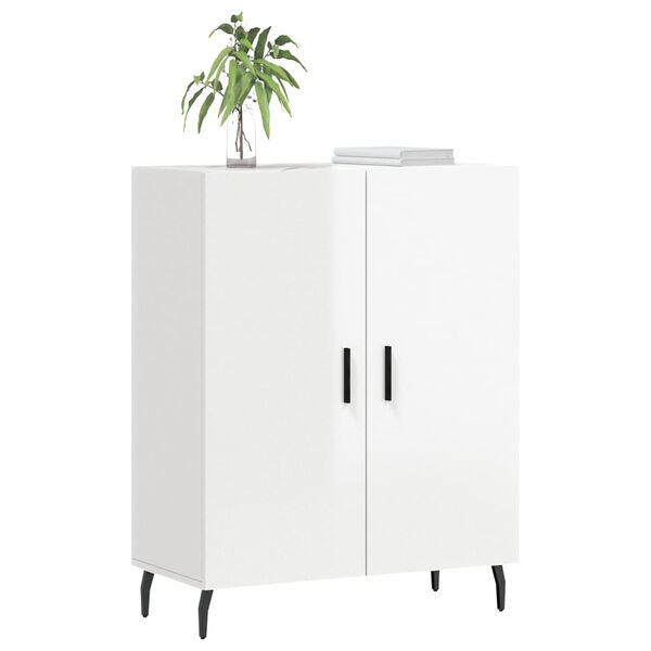 vidaXL Buffet Blanc brillant 69,5x34x90 cm Bois d'ing&eacute;nierie