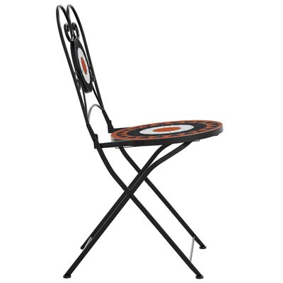 vidaXL Chaises de bistro pliables lot de 2 terre cuite blanc céramique