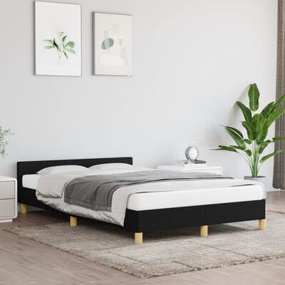 vidaXL Cadre de lit sans matelas noir 120x200 cm tissu