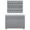 vidaXL Sommier &agrave; lattes de lit et matelas Gris clair 90x190 cm Tissu