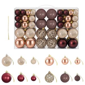 vidaXL Boules de No&euml;l 100 pcs champagne et marron 3 / 4 / 6 cm