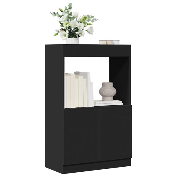 vidaXL Buffet haut noir 63x33x100 cm bois d'ing&eacute;nierie