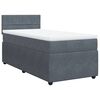 vidaXL Sommier &agrave; lattes de lit et matelas Gris fonc&eacute; 90x190 cm Velours