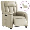 vidaXL Fauteuil inclinable &eacute;lectrique Cr&egrave;me Similicuir