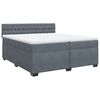 vidaXL Sommier &agrave; lattes de lit et matelas Gris fonc&eacute; 200x200cm Velours