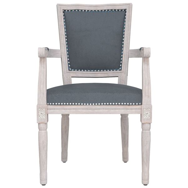 vidaXL Chaise &agrave; manger Gris fonc&eacute; Velours