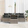 vidaXL Ensemble de canap&eacute; de jardin avec stockage 5 pcs Gris polyrotin