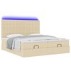 VidaXL Cadre de lit ottoman avec matelas cr&egrave;me 180x200 cm tissu