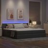 vidaXL Lit avec rangement et LED Gris clair 200 x 200 cm tissu