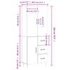 vidaXL Buffet haut Gris b&eacute;ton 69,5x34x180 cm Bois d'ing&eacute;nierie