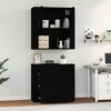 vidaXL Buffet haut Noir Bois d'ing&eacute;nierie