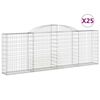 vidaXL Paniers &agrave; gabions arqu&eacute;s 25 pcs 300x30x100/120 cm fer galvanis&eacute;