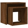 vidaXL Tables basses gigognes 2 pcs ch&ecirc;ne marron bois d'ing&eacute;nierie