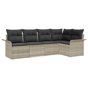 vidaXL Ensemble de canap&eacute; de jardin avec coussin 5 pcs polyrotin