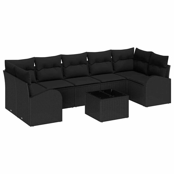 vidaXL Ensemble de canapé de jardin Noir 55 x 55 x 37 cm polyrotin