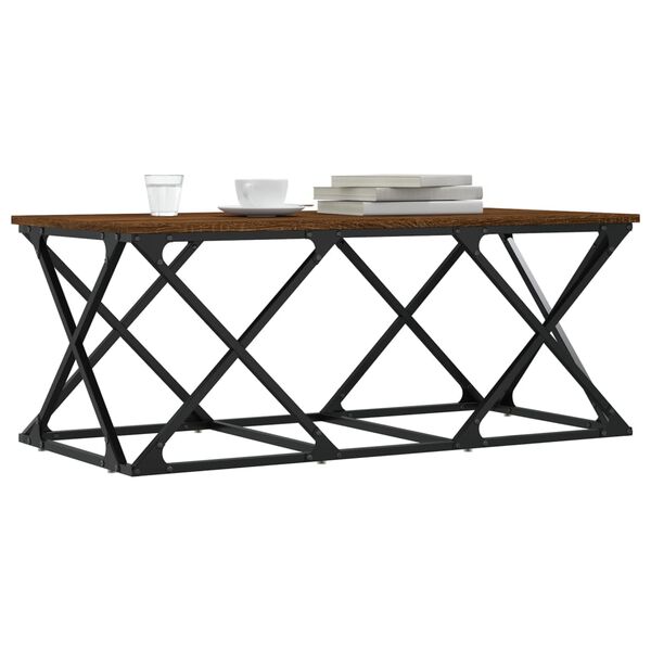 vidaXL Table basse ch&ecirc;ne marron 100x49x40 cm bois d'ing&eacute;nierie