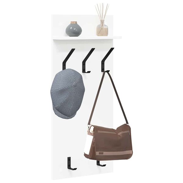 vidaXL Porte-manteau mural Blanc 40 x 10 x 90 cm Bois d'ingénierie