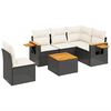vidaXL Salon de jardin 6 pcs avec coussins noir r&eacute;sine tress&eacute;e