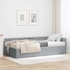 vidaXL Cadre de lit d'angle avec matelas Autre 2 pcs Gris clair tissu