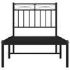 vidaXL Cadre de lit m&eacute;tal sans matelas avec t&ecirc;te de lit noir 75x190 cm