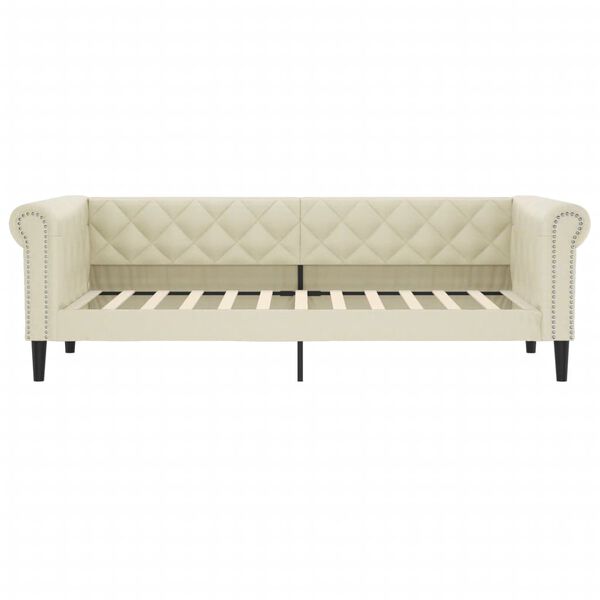 vidaXL Lit de jour sans matelas cr&egrave;me 90x200 cm similicuir
