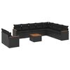 vidaXL Salon de jardin 11 pcs avec coussins noir r&eacute;sine tress&eacute;e