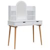 vidaXL Ensemble de Coiffeuse FAUSKE 4 pc Blanc 100 x 50 x 143 cm