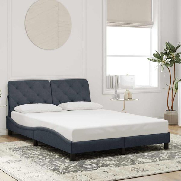 vidaXL Cadre de lit sans matelas gris fonc&eacute; 120x200 cm velours