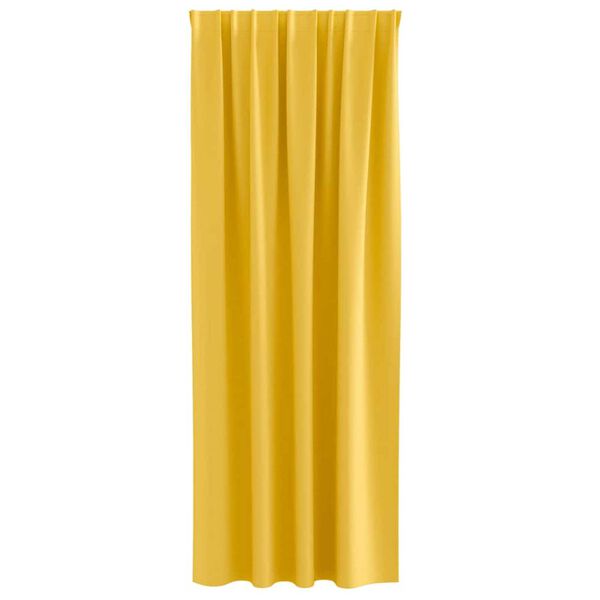 vidaXL Rideaux occultants avec anneaux 2 pcs Jaune moutarde