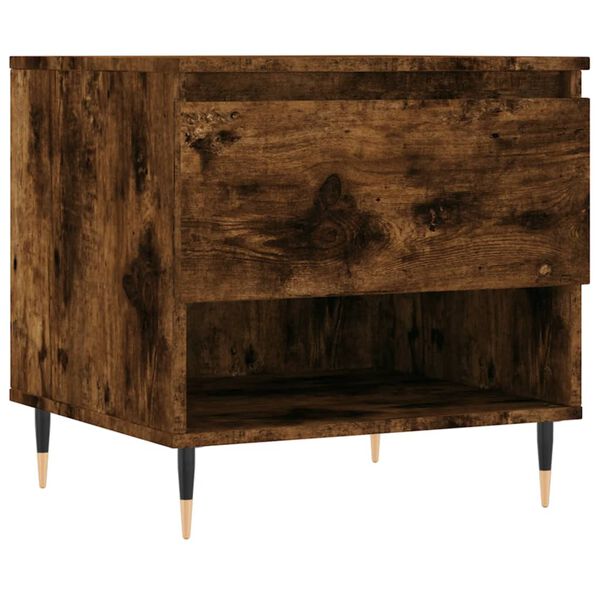 vidaXL Table basse ch&ecirc;ne fum&eacute; 50x46x50 cm bois d'ing&eacute;nierie