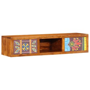 VidaXL Meuble TV mural multicolore 100x30x22 bois massif d'acacia
