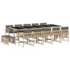 vidaXL Ensemble &agrave; manger de jardin et coussins 15 pcs m&eacute;lange beige