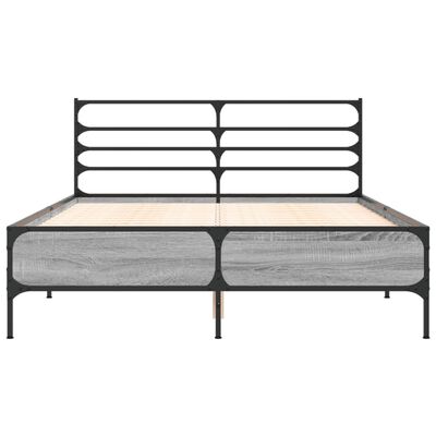 vidaXL Cadre de lit sans matelas sonoma gris 140x190 cm