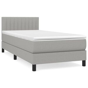 vidaXL Sommier &agrave; lattes de lit avec matelas Gris clair 80x200 cm Tissu