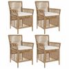 vidaXL Chaise d'Ext&eacute;rieur avec coussin 4 pcs Beige et cr&egrave;me polyrotin