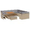 vidaXL Ensemble de canap&eacute; de jardin 13 pc Beige polyrotin