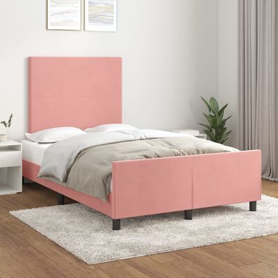 vidaXL Cadre de lit sans matelas rose 120x200 cm velours