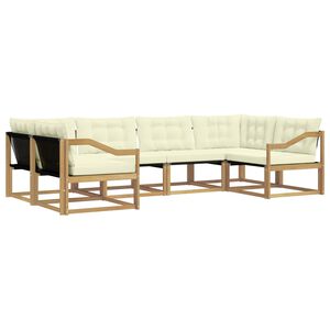 vidaXL Ensemble de canap&eacute;s d'ext&eacute;rieur 6 pc Blanc et cr&egrave;me