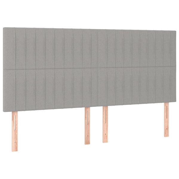 vidaXL Tête de lit Gris clair 160 x 5 x 118/128 cm Tissu