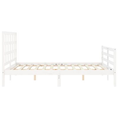 vidaXL Cadre de lit sans matelas blanc bois de pin massif