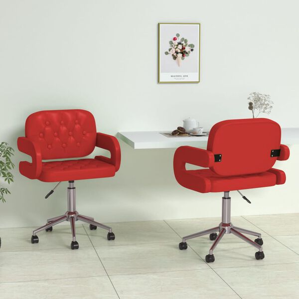 vidaXL Chaises pivotantes &agrave; manger lot de 2 bordeaux similicuir
