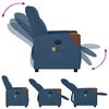 vidaXL Fauteuil inclinable de massage &eacute;lectrique Bleu Tissu